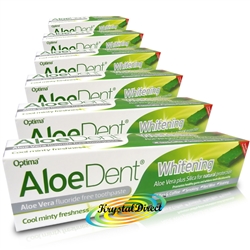 6x Optima Aloe Dent Whitening Aloe Vera Flouride Free Toothpaste 100ml