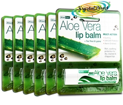 6x Aloe Dent Aloe Vera  Tea Tree Lysine Protection Lip Balm