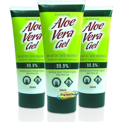 3x Aloe Pura Organic Aloe Vera Cooling Soothing & Moisturising Gel 200ml