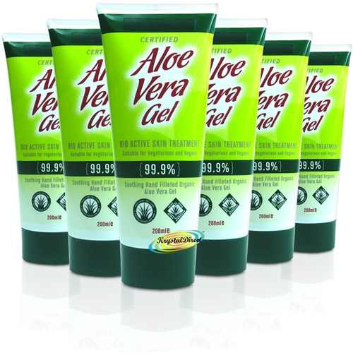 6x Aloe Pura Organic Aloe Vera Cooling Soothing & Moisturising Gel 200ml