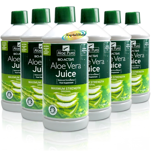 6x Aloe Pura Original Aloe Vera Juice Maximum Strength 1 Litre Digestive Support