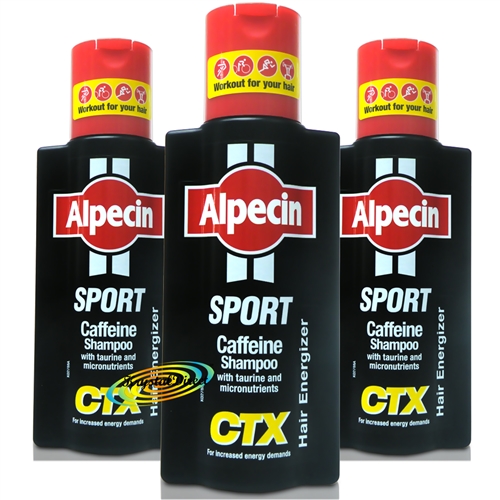 3x Alpecin Sport Caffeine Shampoo 250ml With Taurine & Micronutrients