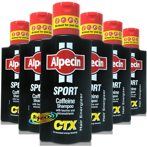 6x Alpecin Sport Caffeine Shampoo 250ml With Taurine & Micronutrients