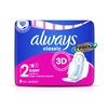 Always Classic 3D Protection (Size 2) Super Sanitary Protection 9 Pads