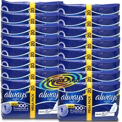16x 20 Always Ultra Night With Wings Sanitary Towels Pads