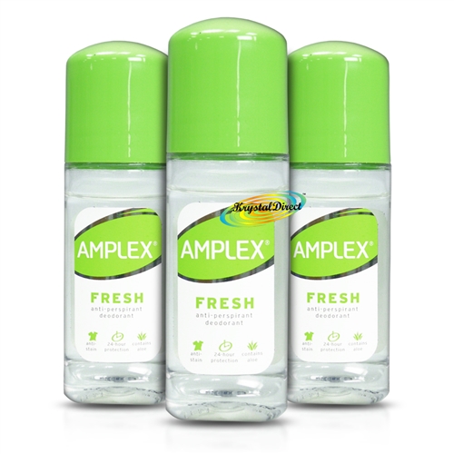 3x Amplex FRESH Anti Perspirant Deodorant Roll On 50ml