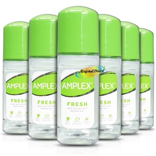 6x Amplex FRESH Anti Perspirant Deodorant Roll On 50ml