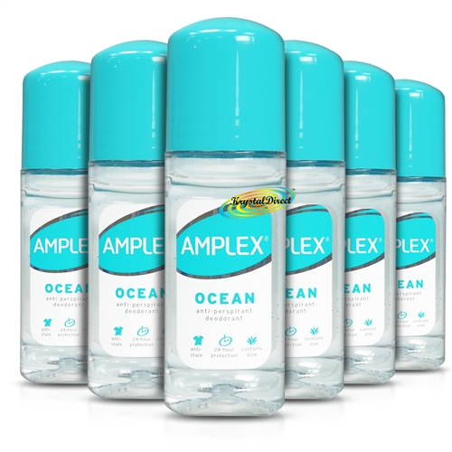 6x Amplex OCEAN Anti Perspirant Deodorant Roll On 50ml