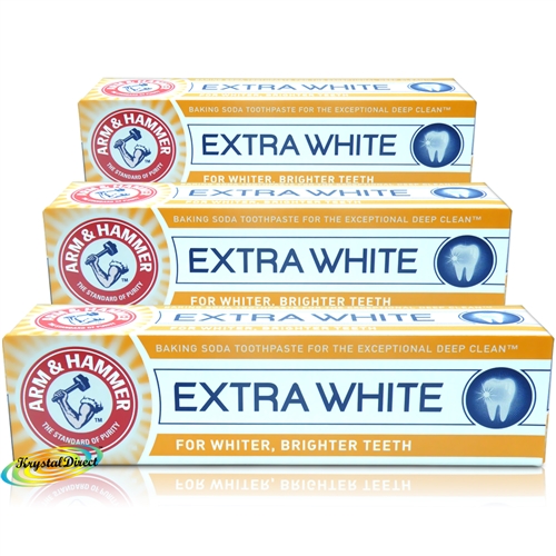 3x Arm & Hammer EXTRA WHITE CARE Baking Soda Toothpaste 125g