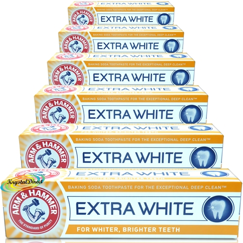 6x Arm & Hammer EXTRA WHITE CARE Baking Soda Toothpaste 125g