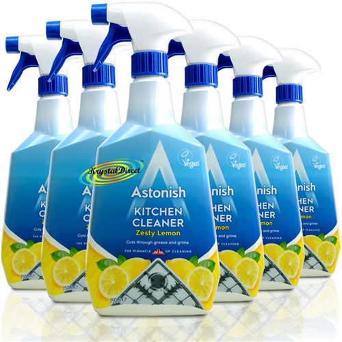 6x Astonish Kitchen Cleaner Spray Zesty Lemon 750ml