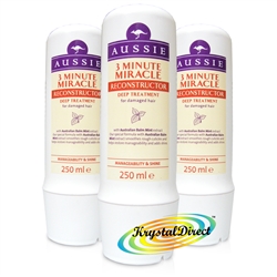 3x Aussie 3 Minute Miracle Reconstructor Conditioner - 250ml