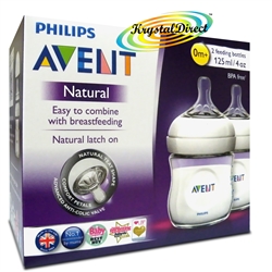 Philips Avent SCF690/27 Natural Feeding Bottle 2 Pack 125ml Anti Colic BPA Free