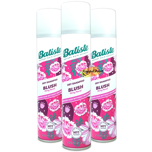 3x Batiste Dry Shampoo Floral Flirty Blush 200ml