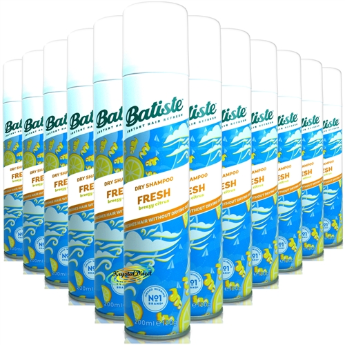 12x Batiste Dry Shampoo Cool & Crisp Fresh 200ml Instant Hair Refresh