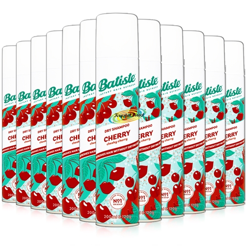 12x Batiste Cherry Dry Shampoo 200ml Instant Hair Refresh