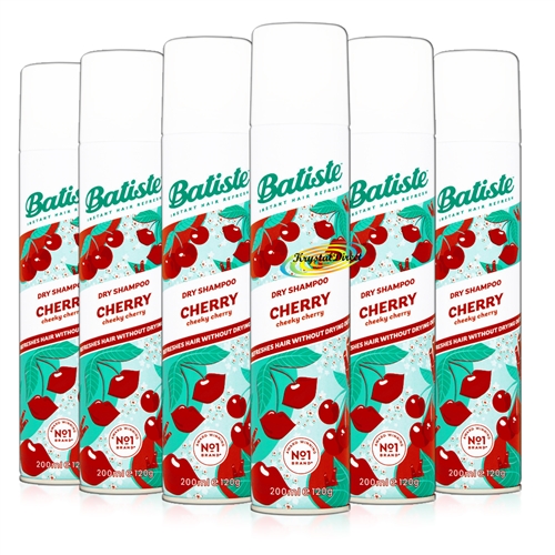 6x Batiste Cherry Dry Shampoo 200ml Instant Hair Refresh