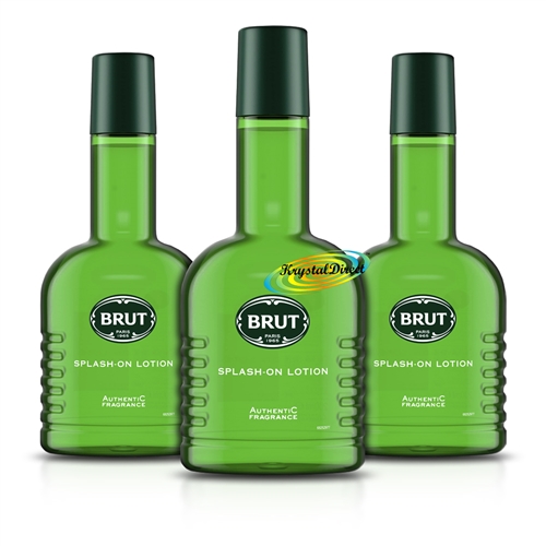 3x Brut Splash On Lotion Aftershave Original Fragrance 200ml