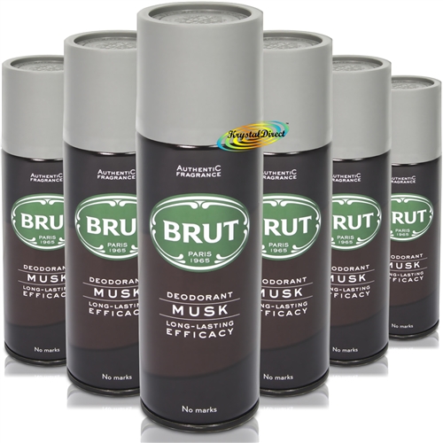 6x Brut Musk Long Lasting Deodorant Body Spray 200ml