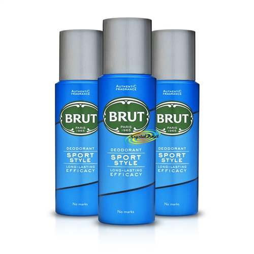 3x Brut Sport Style Long Lasting Deodorant Body Spray 200ml