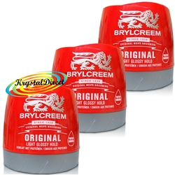 3x Brylcreem Original Light Glossy Hold Hair Styling Cream 250ml With Protein