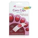 Carnation Corn Caps 5 Self Adhesive Medicated Hard Corn Removal Plasters