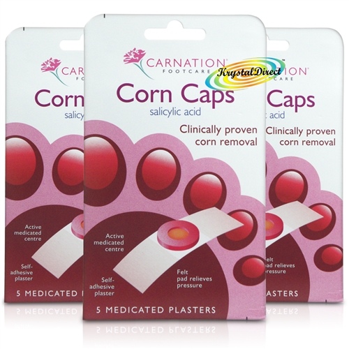 3x Carnation Corn Caps 5 Self Adhesive Medicated Hard Corn Removal Plasters