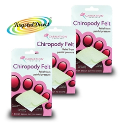 3x Carnation Adhesive Chiropody Felt Soft Padding Foot Pressure Pain Relief