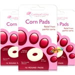 3x Carnation Corn 12 Round Pads Relief From Painful Corns Ideal For Toes