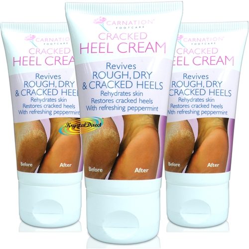 3x Carnation Heel Cream Rehydrates Dry Skin Restores Cracked Heels 50ml