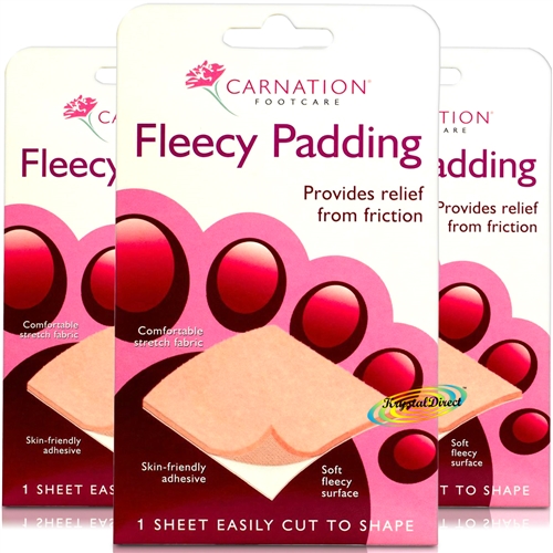 3x Carnation Soft Fleecy Padding Foot Pressure Friction Pain Relief