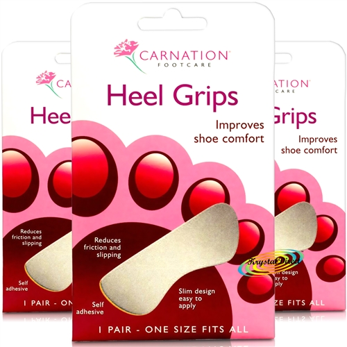 3x Carnation Heel Grips Reduces Friction & Slipping Improves Shoe Comfort 1 Pair