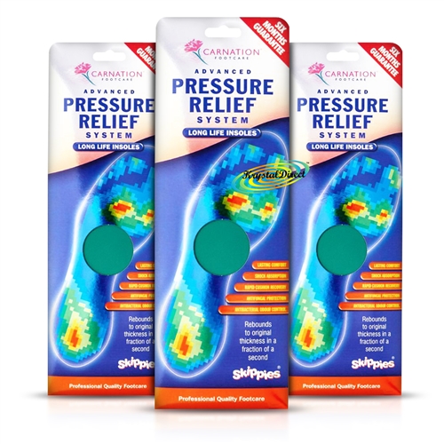 3x Carnation Advanced Pressure Relief System Long Life Insoles