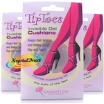 3x Carnation Tip Toes Invisible Gel Ball Of Foot Cushions 1 Pair Fit Most Shoes