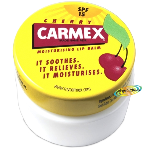 Carmex Cherry Moisturising Lip Balm Pot SPF15 Dry Chapped Cracked Lips 7.5g