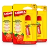 3x Carmex Strawberry Moisturising Lip Balm Tube SPF15 Dry Chapped Lips 10g