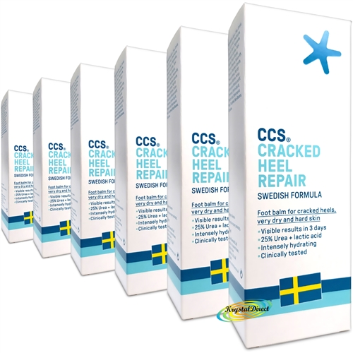 6x CCS Swedish Foot Cracked Heel Repair Balm For Rough Dry And Cracked Heels 75g