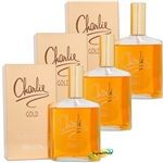 3x Revlon Charlie Gold Eau De Toilette EDT Spray 100ml Womens Fragrance