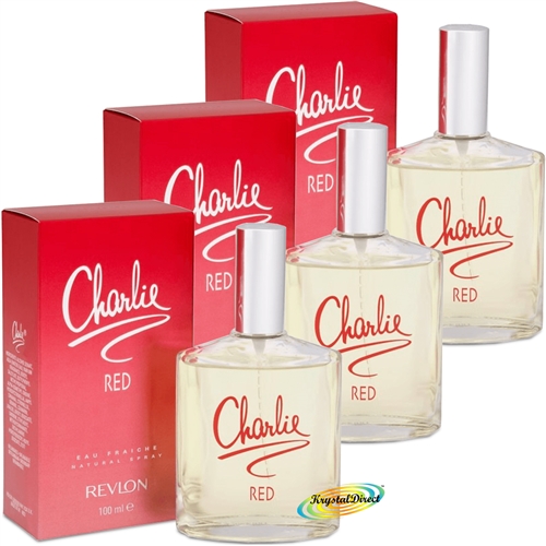 3x Revlon Charlie Red Eau Fraiche Spray 100ml Womens Fragrance