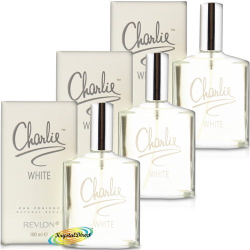 3x Revlon Charlie White Eau Fraiche Spray 100ml Womens Fragrance