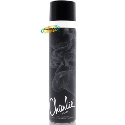Charlie BLACK Body Spray Fragrance 75ml - White Musk + Mandarin