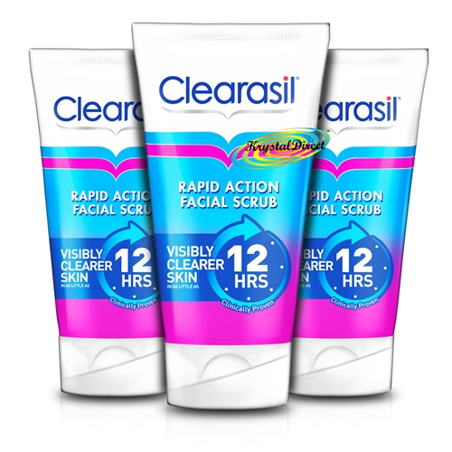 3x Clearasil Ultra Rapid Action DAILY FACE SCRUB 125ml