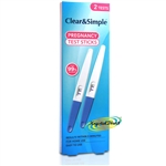 Clear & Simple 20mIU Midstream Pregnancy Home Urine 2 Test Stick 99% Accurate