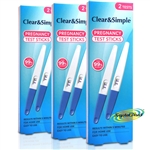 3x Clear & Simple 20mIU Midstream Pregnancy Home Urine 2 Test Stick 99% Accurate
