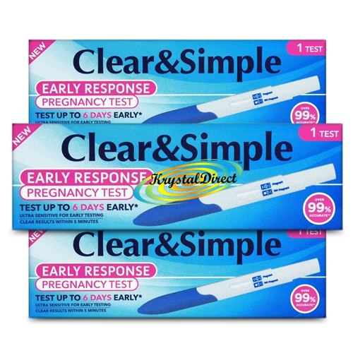 3x Clear & Simple 6 Days Early Pregnancy Test