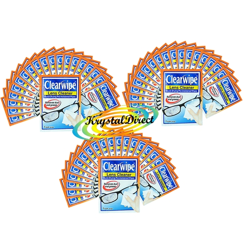 60x Clearwipe Lens Cleaner Microfibre Soft Wipes Pre Moistened Wipes