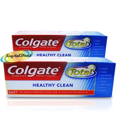 2x Colgate Healthy Clean Antibacterial Fluoride Toothpaste 25ml Travel Size