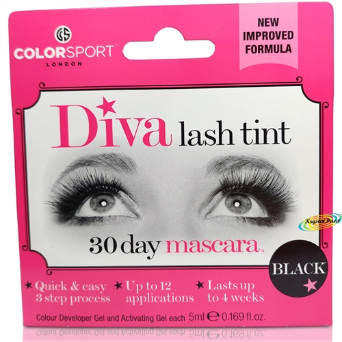 Colorsport Diva 30 Day Mascara Eyelash Dye Kit BLACK