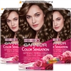 3x Garnier Color Sensation 5.0 Luminous Brown Permanent Hair Colour Cream Dye