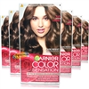 6x Garnier Color Sensation 5.0 Luminous Light Brown Permanent Hair Colour Dye